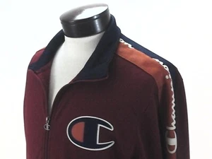 CHAMPION Life Logo Trainingsjacke weinrot blau orange Colorblock Reißverschluss Herren NEU - Bild 1 von 8