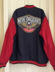 Chaqueta Reversible New Orleans Pelicans NBA Store 6XL Bombardero Estilo Letterman RARA - Imagen 1 de 17