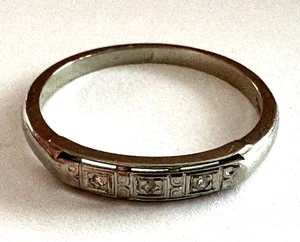 18 Karat Jabel Weißgold Damen 3 natürliche Diamant Ring Hochzeitsband Größe 5,75 - Bild 1 von 14
