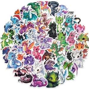 50 Stück AUFKLEBER ablösbare Sticker DRACHEN Dragons 50x wasserfeste Aufkleber - Bild 1 von 5