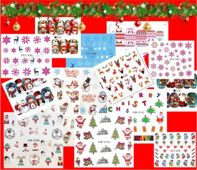 15 Random Sheets for Christmas Nail Art Stickers water Decals - Image 1 of 4