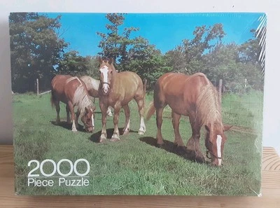 Vintage Golden Arrow 2000 Piece Large Jigsaw Puzzle 'Dray Horses' - New Sealed  - Image 1 of 3