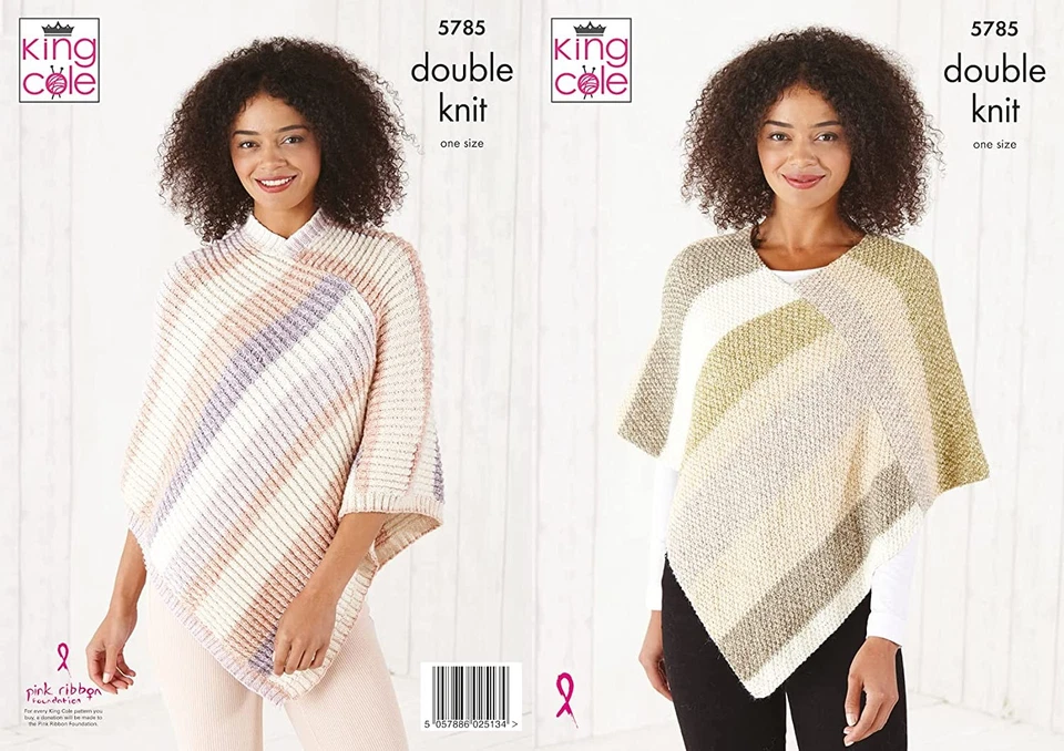 King Cole Knitting Pattern Double Knit Harvest DK - Ponchos 5785 - Image 1 of 2