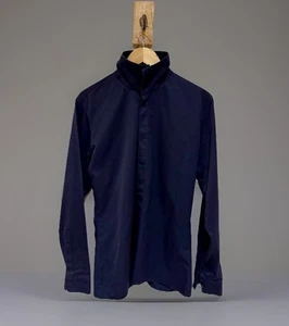 MIU MIU Rare Men's Runway Collection Navy Canvas Funnel Neck Chore Shirt 16 41" - Picture 1 of 14