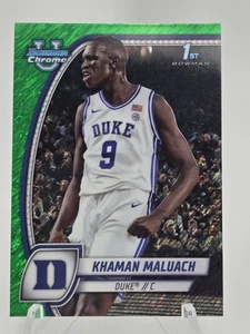 2024-25 Bowman University Chrome - Khaman Maluach #46 Green Shimmer Refractor... - Picture 1 of 2