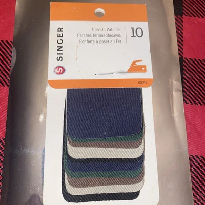 Singer Iron-On Iron-On Patches, Multiple Colors, 10 Ct Blue Green Brown Black - Image 1 of 3
