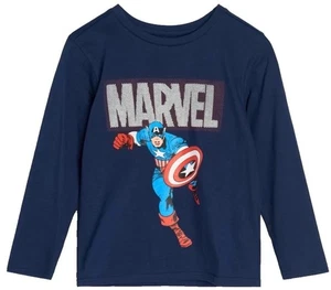 AVENGERS 140 SHIRT CAPTAIN AMERICA MARVEL BLAU LANGARM LANGARMSHIRT HERO NEU - Bild 1 von 6