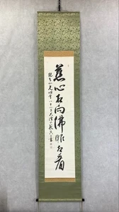 Zen Calligraphy Scroll by Ueda Ryojun – “Compassion and Buddha’s Insight” w/ Box - Picture 1 of 9