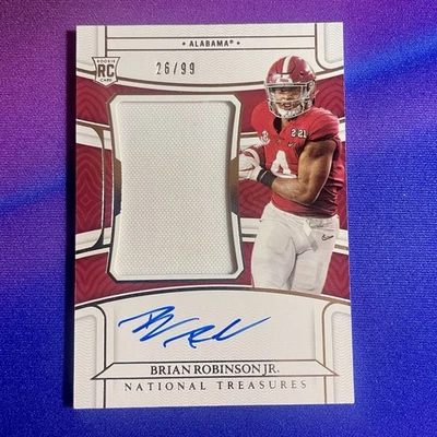 2022 Panini National Treasures Brian Robinson Jr Rookie Patch Auto /99 Alabama - Image 1 of 2