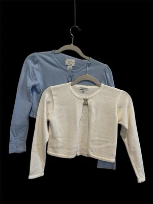 Bundle of 2 Girl’s Bolero Cardigan White And Blue Size 10-12 - Image 1 of 4