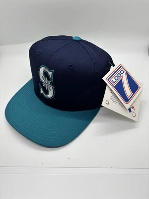 Vintage Seattle Mariners Snapback Hat Cap Logo 7 MLB New With Tags 90s - Image 1 of 4