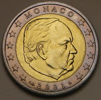 MONACO 2 Euro 2001 - Bi Metallic - Rainier III. - aUNC - 3528 * - Image 1 of 2