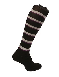 Socken aus ägyptischer Baumwolle für Herren. Gestreiftes Design. Grau/schwarz. Made in Italy.  - Bild 1 von 3