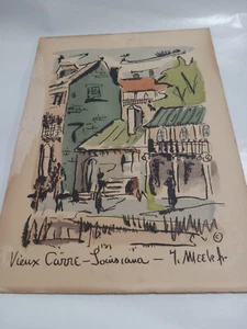 Thomas Meek Jr Vieux Carré-Louisiana ORIGINAL 1951 WATERCOLOR - Examine Closely - Picture 1 of 3