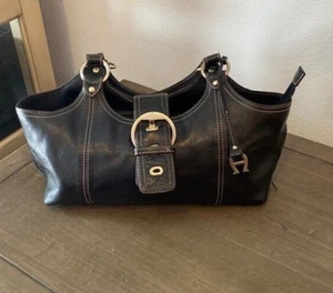 Vintage Etienne Aigner Schultertasche schwarz, braun aus Leder - Bild 1 von 12