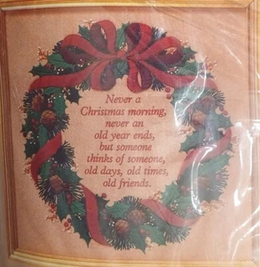 Vintage Christmas Creative Circle Cross Stitch Kit 2338 Memories Wreath 1988 - Picture 1 of 7