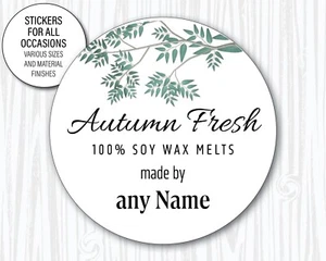 Personalised Stickers snow wax melts Eucalyptus Candle ANY WORDING 1217 - Picture 1 of 5