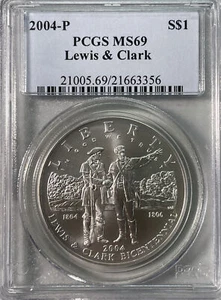 2004-P PCGS MS69 Lewis & Clark S$1 Commemorative - Picture 1 of 4