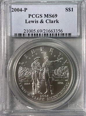 2004-P PCGS MS69 Lewis & Clark S$1 Commemorative - Image 1 of 4