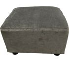 Footstool Full stool pouffe Velvet Dark grey Carbon British made