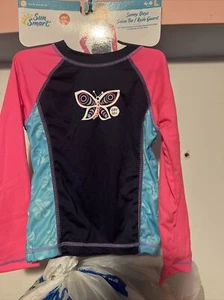 Girls Rash Guard Swim Tee 4-6 -L Years Sun Smart UPF 50 Quick Dry/ Toddler/mask - Picture 1 of 9