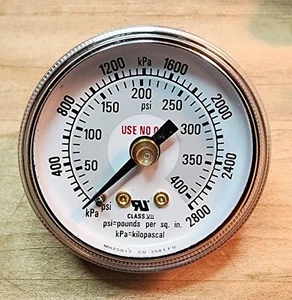 Stainless 1-1/2" Pressure GAUGE 1/8"npt back port 0-400psi - Bild 1 von 3