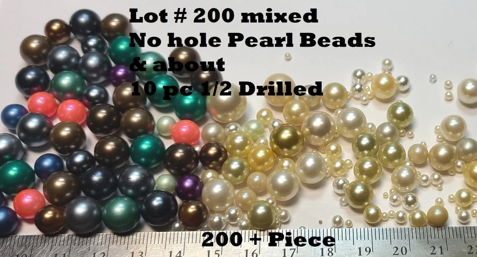 Lote 200 Joyas Mezcla Aleatoria Japón Sin Agujero Mezcla Perla Colores Crema Marfil Color Foto 1 de 4