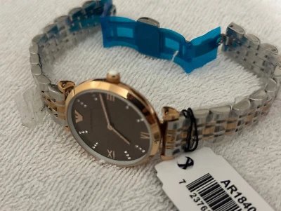 emporio armani ar1840 gianni t-bar two tone s/s ladies classic watch 32mm - Image 1 of 4