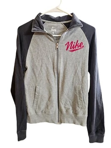 Nike Just Do It Women's Medium Long Sleeve Full Zip Pink Hoodie Lightweight - Picture 1 of 6