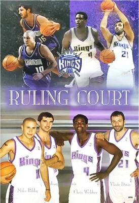 Póster de baloncesto -Sellado- 2002 -Chris Webber/Divac/Bibby- Starline 3126 Kings Foto 1 de 2