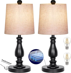 Cordless Lamp Table Lamps Set of 2, Battery Powered Rechargeable Lamp 3-Way Dimm - Picture 1 of 8
