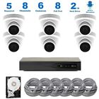 Hikvision 8 CH 4K 8MP PoE NVR (6)x5MP IP Turret Camera CCTV Security System 2TB