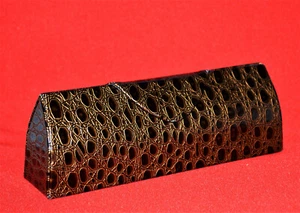 Alligator Crocodile Eyeglasses Case Hard Sunglasses Cover Holder Faux - Picture 1 of 5