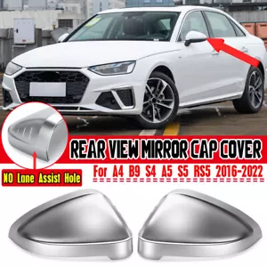 2X Chrom Alu Matt Spiegelkappen für AUDI A4 B9 S4 A5 S5 RS5 ohne SideAssist - Bild 1 von 11
