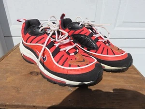 Nike Air Max 98 Low Habanero Red Black Sz 7Y GS EUC LOOK - Picture 1 of 7