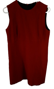 Zara Woman Womens Dress Red Sleeveless Back Zipper Sheath Strech Size Medium