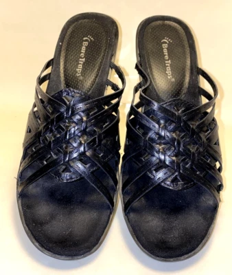 Sandalias sin cordones BareTraps Criss Cross con tiras talla 8,5 negras *H Foto 1 de 4