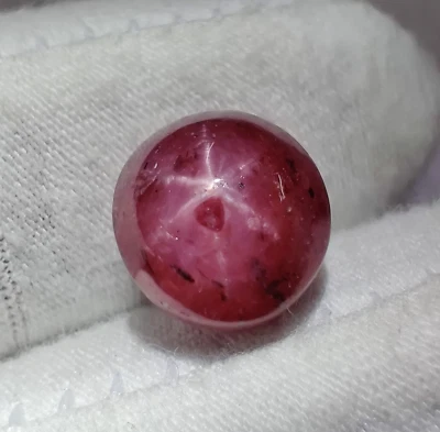 Estrella Natural Rubí Cabujón Piedra Preciosa Suelta Forma Redonda Estrella para Joyería 6.3 Cts Foto 1 de 4