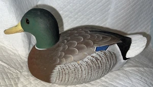 Señuelo decorativo hecho a mano Mallard Duck Drake 9" - Firmado 1988 - Imagen 1 de 11