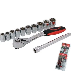 Neilsen 12pc Metric Socket 1/2" Drive Ratchet Extention Bar Set 10mm to 19mm - Picture 1 of 3