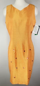 Vintage NWT Positive Attitude Dress - Size 10 - Orange / Gold w/ Nice Details - Picture 1 of 14