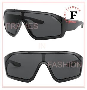 PRADA LINEA ROSSA SAILORS CAPSULE 03V Black Sport Futuristic Sunglasses PS03VS