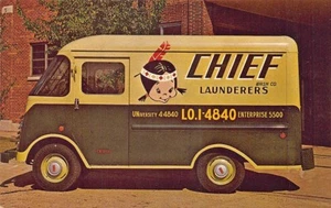 Chicago IL Chief Wash Wäscher Lieferwagen Postkarte - Bild 1 von 2