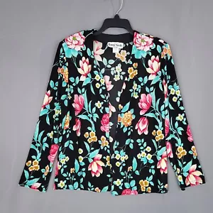 Chaqueta para mujer Ronnie Nicole floral frente abierto manga larga multicolor talla L - Imagen 1 de 10