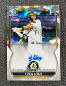 2023 Bowman Chrome 1st Yeniel Laboy Atomic Refractor /100 Auto Oakland Athletics