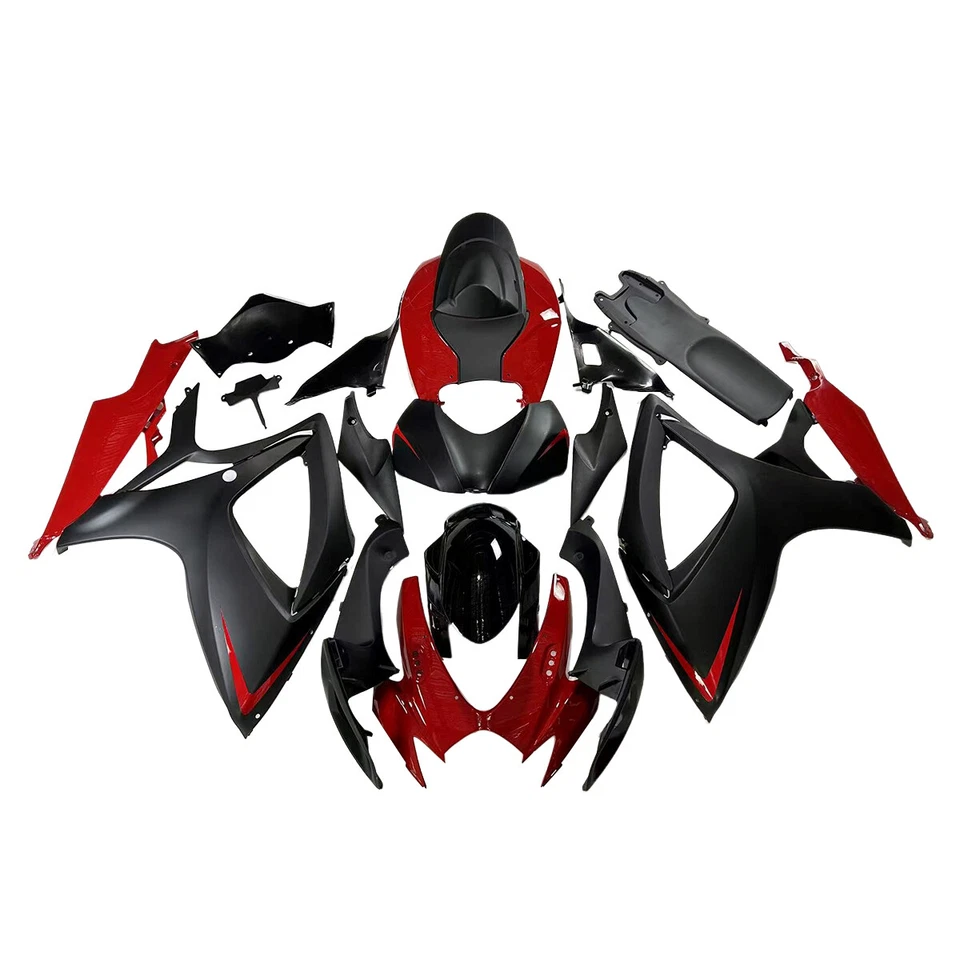 Red Black Fairing Kit For Suzuki GSXR600 GSXR750 2006 2007 K6 Injection Bodywork - Image 1 of 4