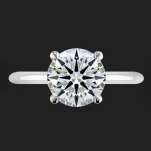 Anillo de compromiso de diamantes cultivados en laboratorio de corte redondo de 1,15 quilates certificado IGI de oro blanco de 18 quilates - Imagen 1 de 14