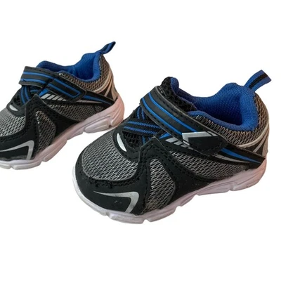 Garanimals Zapatillas Infantiles Talla 3 Negro Plata Gancho y Lazo Foto 1 de 4