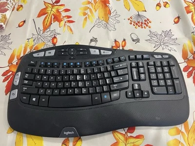 Logitech K350 Comfort Wave Ergonomic Wireless Keyboard - Tested - NO USB Dongle - Image 1 of 4