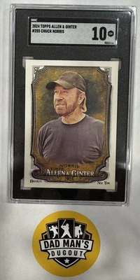 Chuck Norris 2024 Topps Allen & Ginter #255 Graded SGC Gem Mint 10 - Image 1 of 2